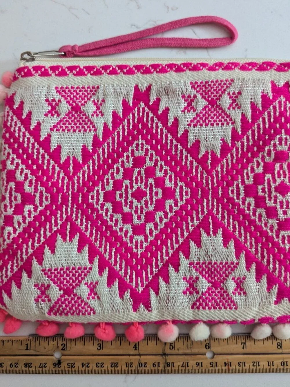 America & Beyond pink wristlet clutch purse